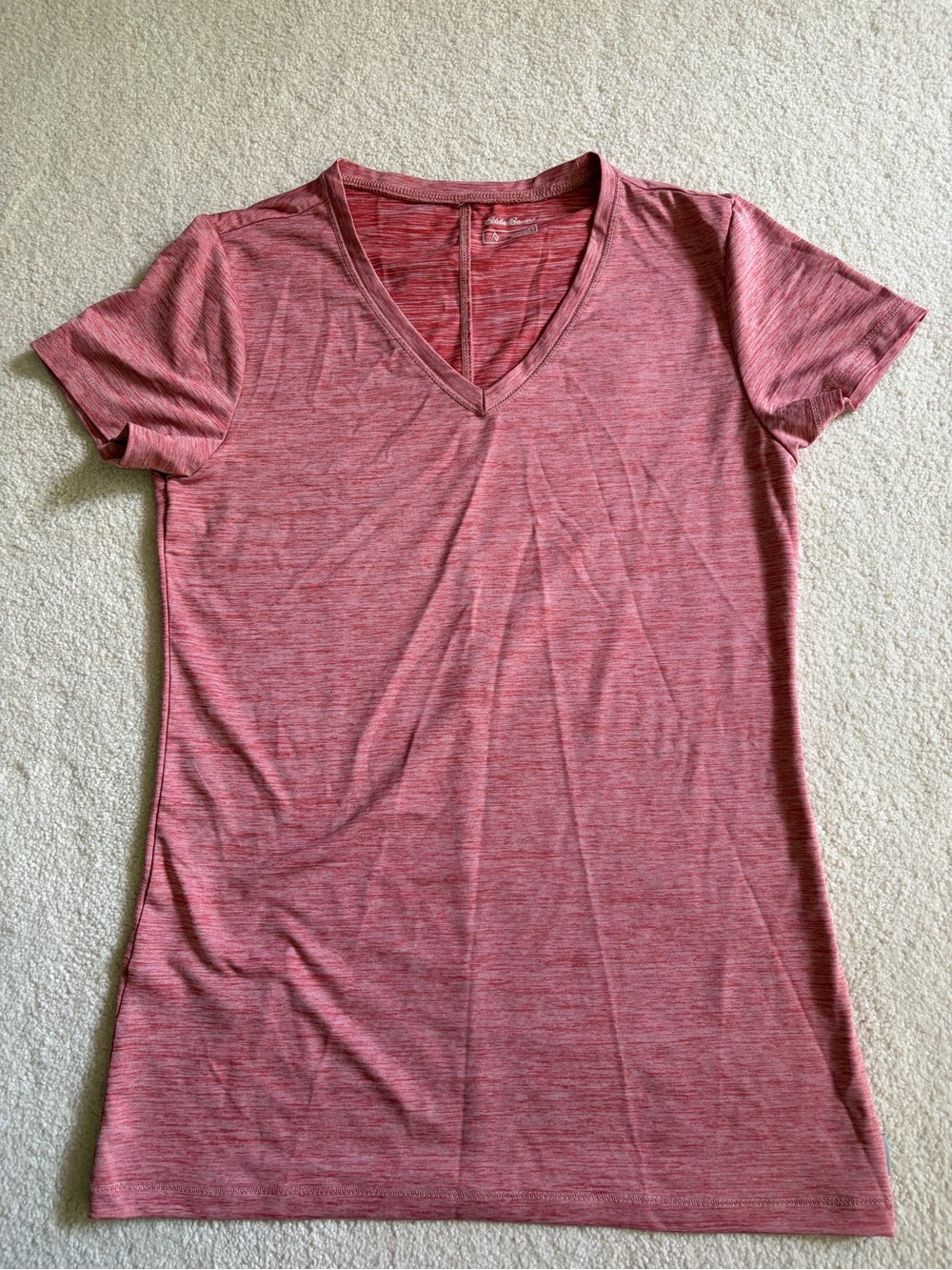 Eddie Bauer Women’s V-Neck Short Sleeve Top - Heathered Pink